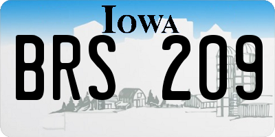 IA license plate BRS209
