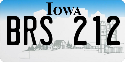 IA license plate BRS212