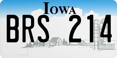 IA license plate BRS214