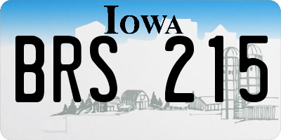 IA license plate BRS215