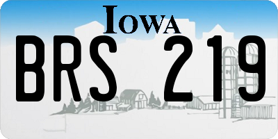 IA license plate BRS219