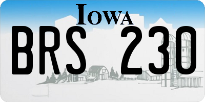 IA license plate BRS230