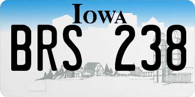 IA license plate BRS238