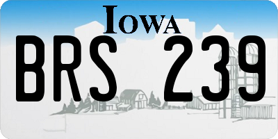 IA license plate BRS239