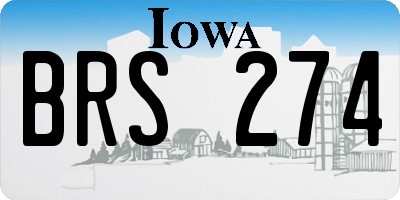 IA license plate BRS274