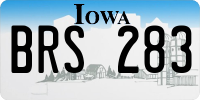 IA license plate BRS283