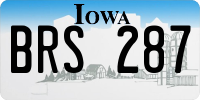 IA license plate BRS287
