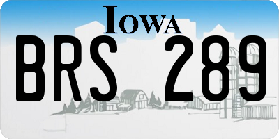 IA license plate BRS289