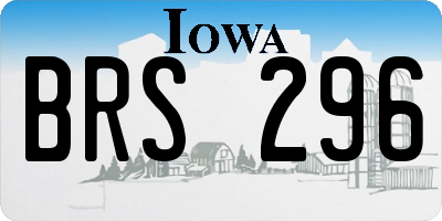 IA license plate BRS296