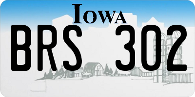 IA license plate BRS302