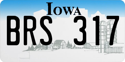IA license plate BRS317
