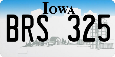 IA license plate BRS325