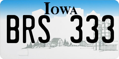 IA license plate BRS333