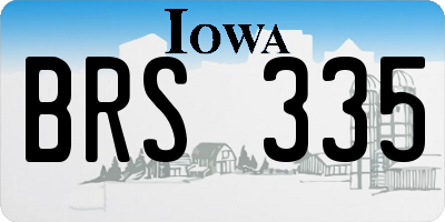IA license plate BRS335
