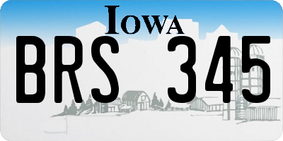 IA license plate BRS345