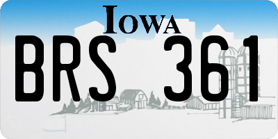 IA license plate BRS361