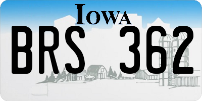 IA license plate BRS362