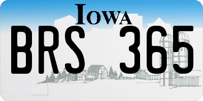 IA license plate BRS365