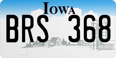 IA license plate BRS368