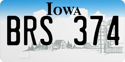 IA license plate BRS374