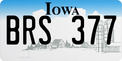 IA license plate BRS377