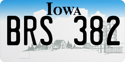 IA license plate BRS382