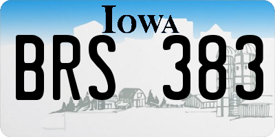 IA license plate BRS383