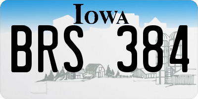 IA license plate BRS384