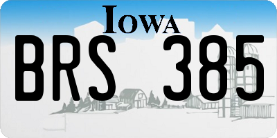 IA license plate BRS385