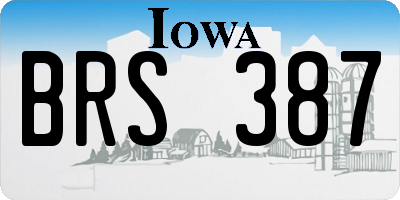 IA license plate BRS387