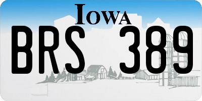 IA license plate BRS389