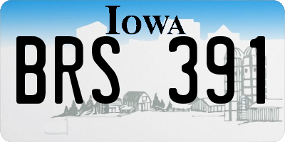 IA license plate BRS391