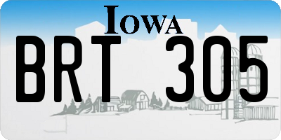 IA license plate BRT305