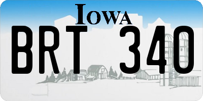 IA license plate BRT340