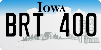 IA license plate BRT400