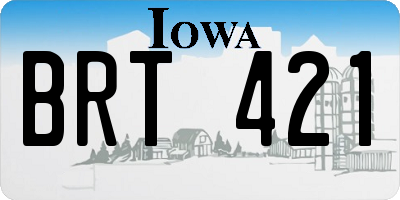 IA license plate BRT421