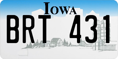IA license plate BRT431