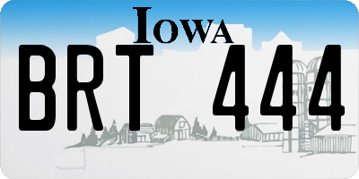 IA license plate BRT444