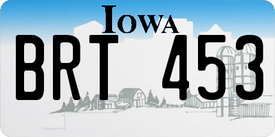 IA license plate BRT453