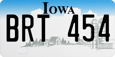 IA license plate BRT454