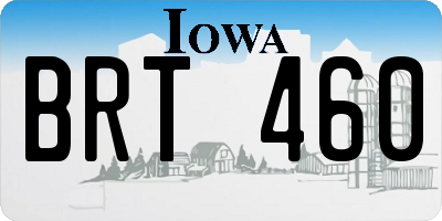 IA license plate BRT460