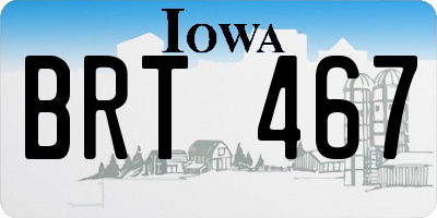 IA license plate BRT467