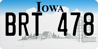 IA license plate BRT478