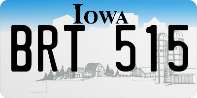 IA license plate BRT515