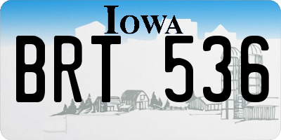 IA license plate BRT536