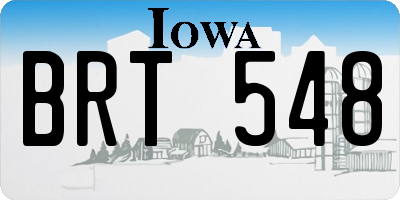 IA license plate BRT548