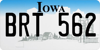 IA license plate BRT562