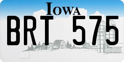 IA license plate BRT575