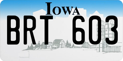 IA license plate BRT603