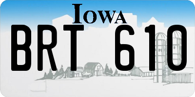 IA license plate BRT610